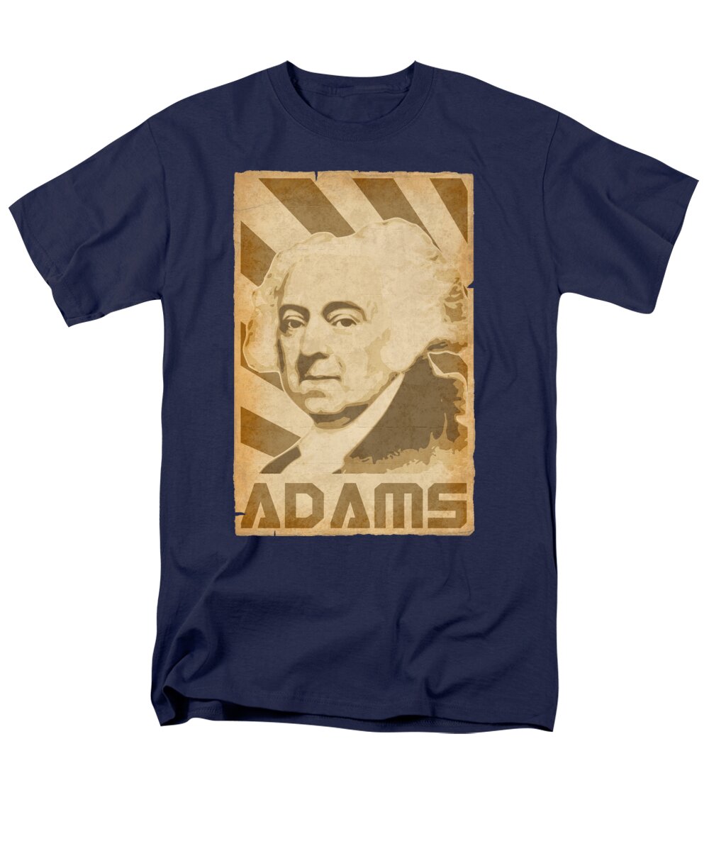 John Men's T-Shirt (Regular Fit) featuring the digital art John Adams Retro Propaganda by Megan Miller