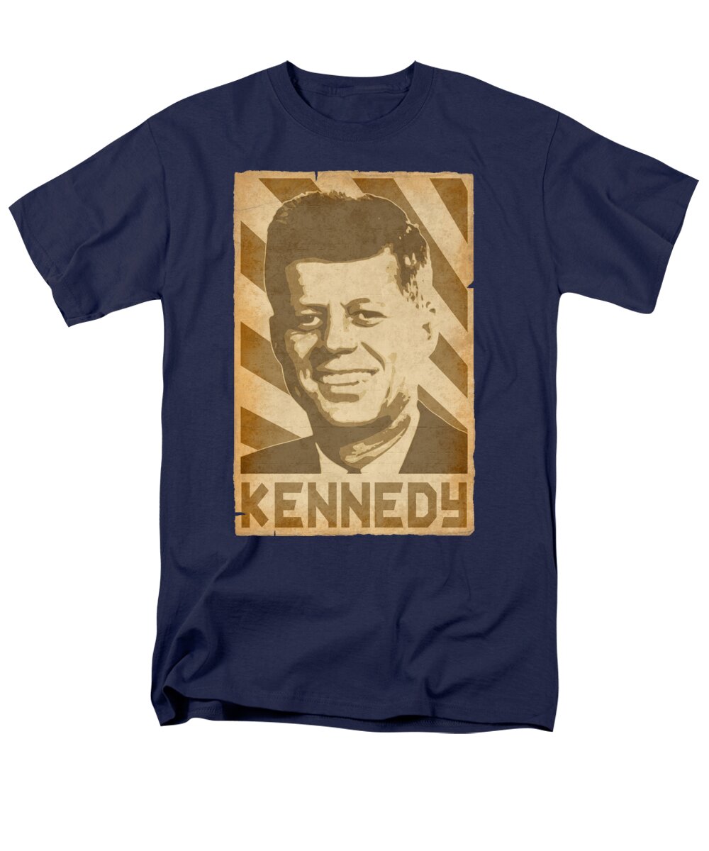 John Men's T-Shirt (Regular Fit) featuring the digital art John F Kennedy JFK Retro Propaganda by Megan Miller