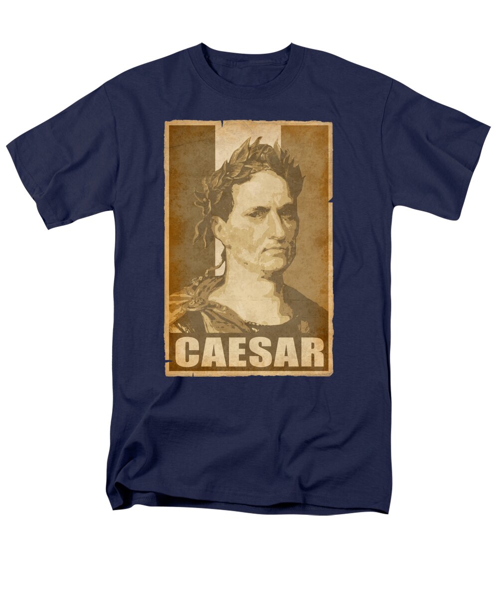 Julius Men's T-Shirt (Regular Fit) featuring the digital art Julius Caesar Propaganda Italian Flag Poster Pop Art by Megan Miller