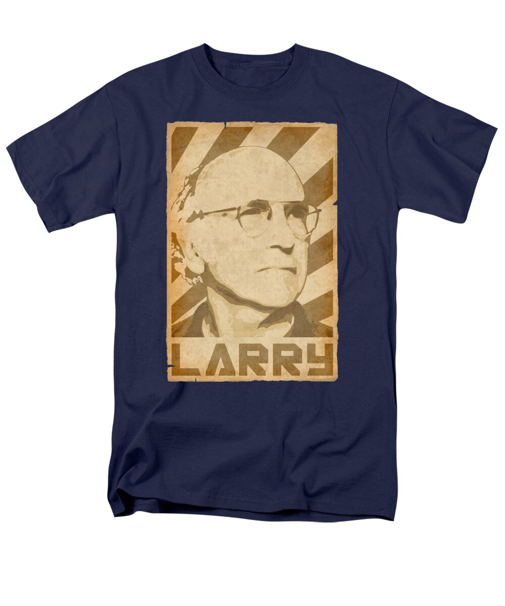 Larry Men's T-Shirt (Regular Fit) featuring the digital art Larry David retro Propaganda by Megan Miller