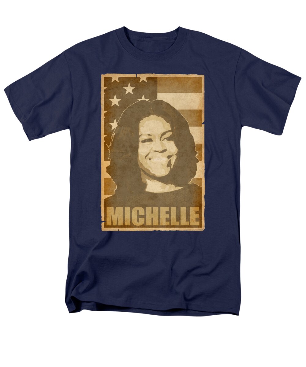 Michelle Men's T-Shirt (Regular Fit) featuring the digital art Michelle Obama by Megan Miller