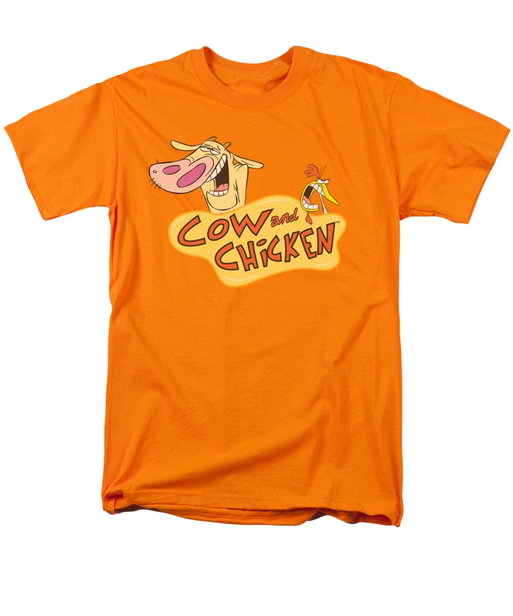Cow And Chicken Men's T-Shirt (Regular Fit) featuring the digital art Cow And Chicken - Logo by Brand A
