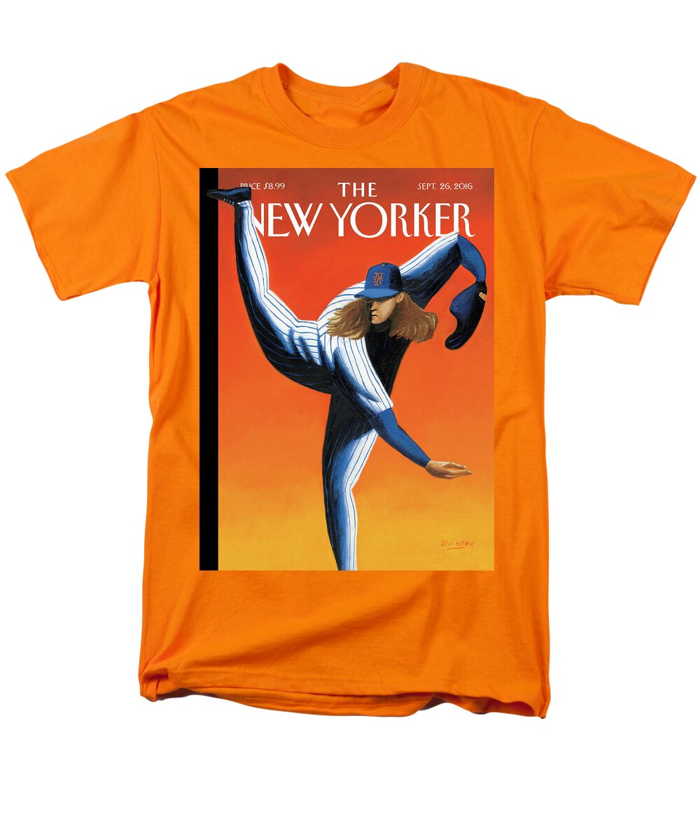 Mets Men's T-Shirt (Regular Fit) featuring the painting Late Innings by Mark Ulriksen