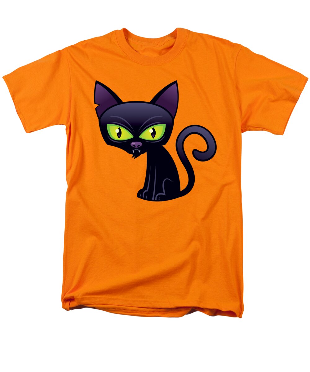 Animal Men's T-Shirt (Regular Fit) featuring the digital art Black Cat by John Schwegel