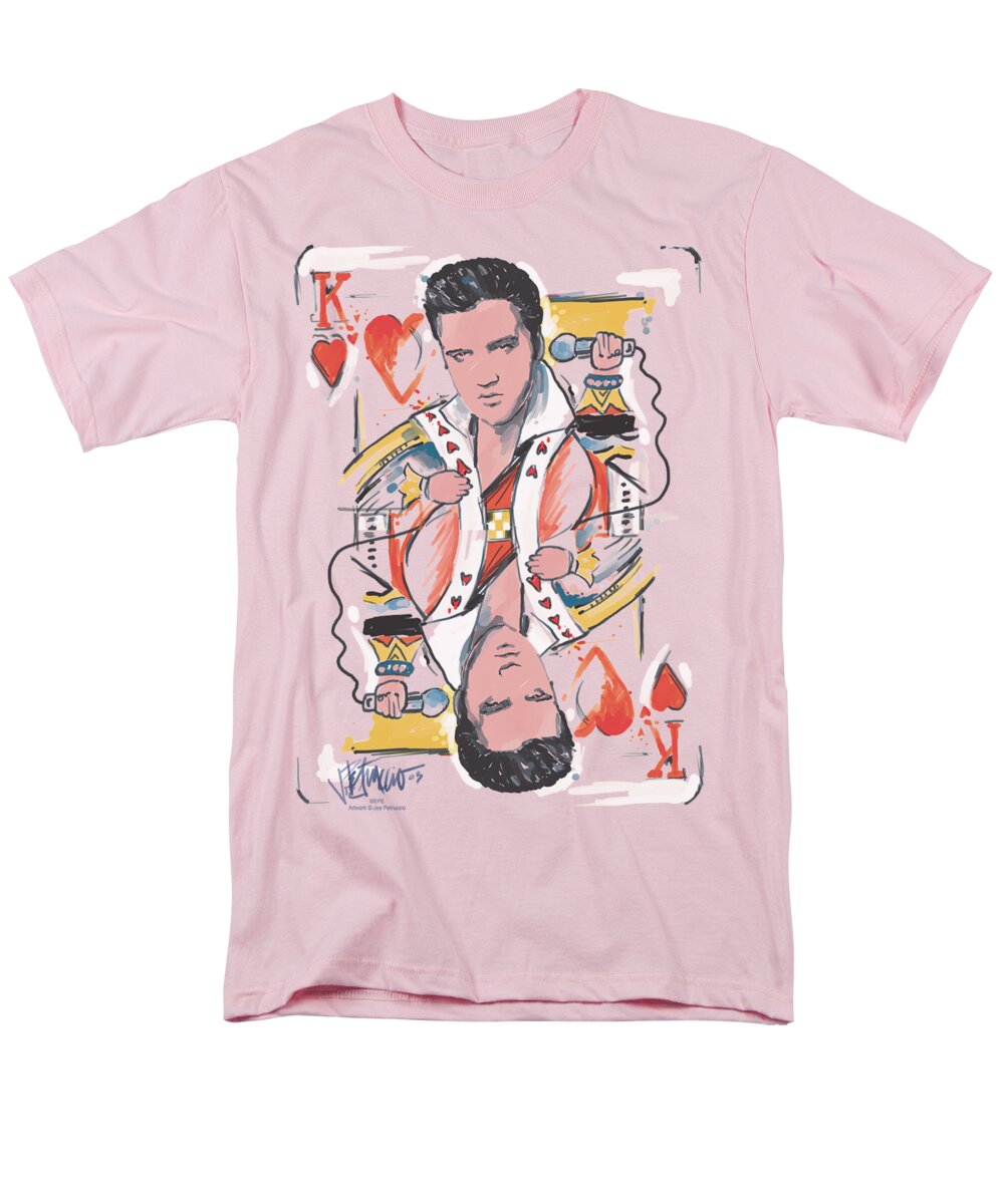 Elvis Men's T-Shirt (Regular Fit) featuring the digital art Elvis - King Of Hearts by Brand A