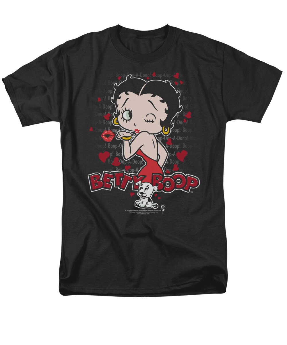 Betty Boop Men's T-Shirt (Regular Fit) featuring the digital art Boop - Classic Kiss by Brand A