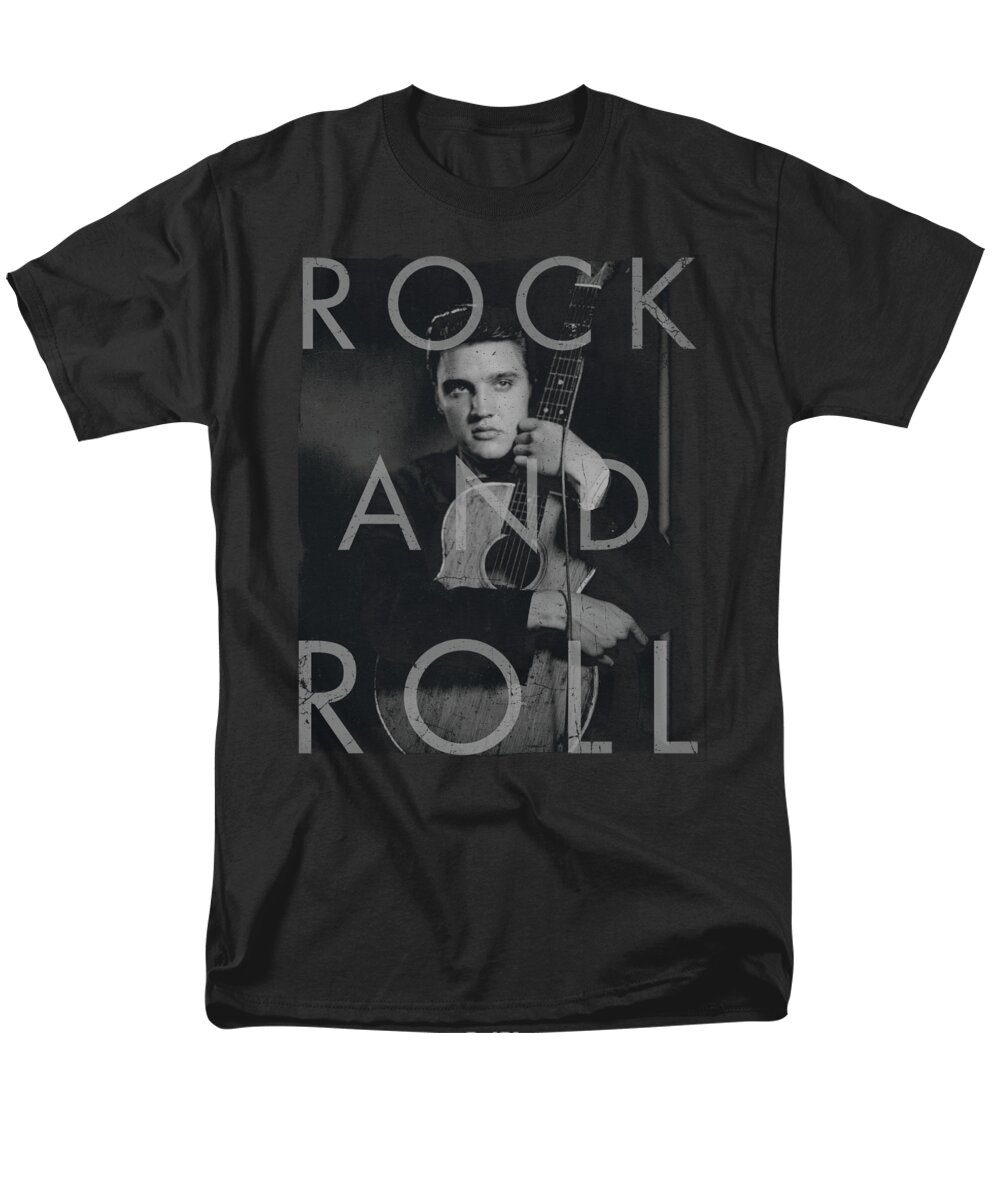  Men's T-Shirt (Regular Fit) featuring the digital art Elvis - Rock And Roll by Brand A