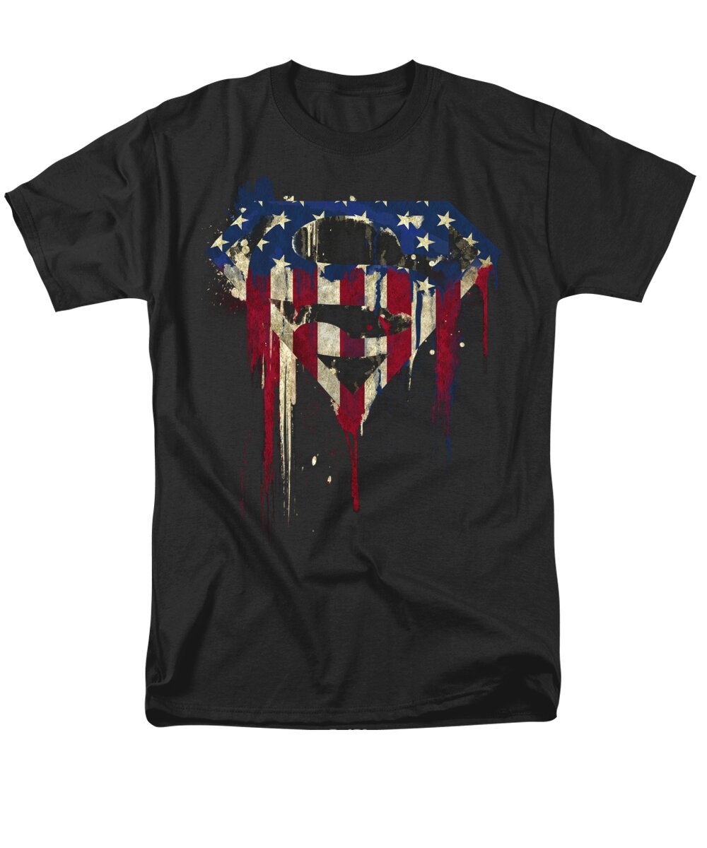  Men's T-Shirt (Regular Fit) featuring the digital art Superman - Bleeding Shield by Brand A