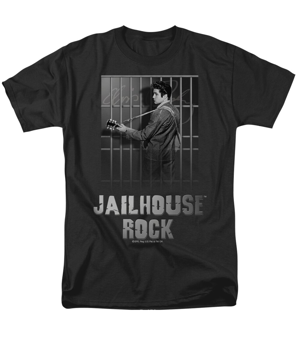Elvis Men's T-Shirt (Regular Fit) featuring the digital art Elvis - Jailhouse Rock by Brand A