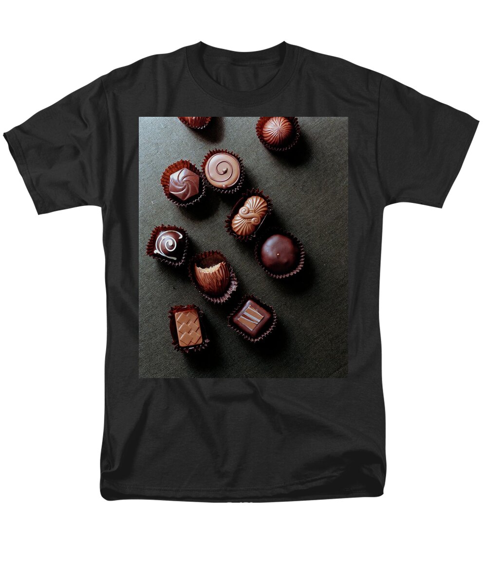 Cooking Men's T-Shirt (Regular Fit) featuring the photograph A Selection Of Chocolates by Romulo Yanes