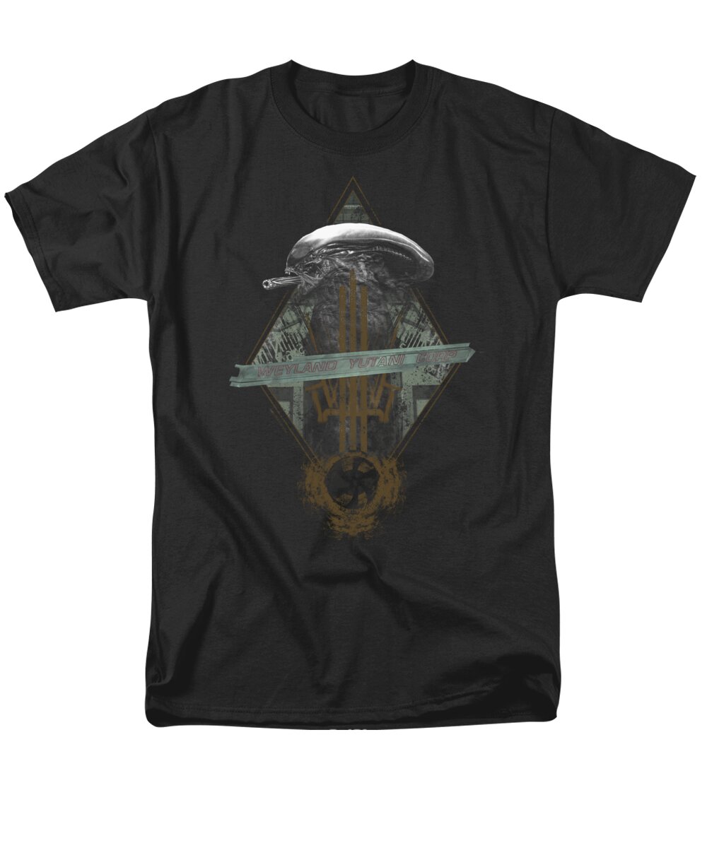  Men's T-Shirt (Regular Fit) featuring the digital art Alien - Prison Planet Collage by Brand A