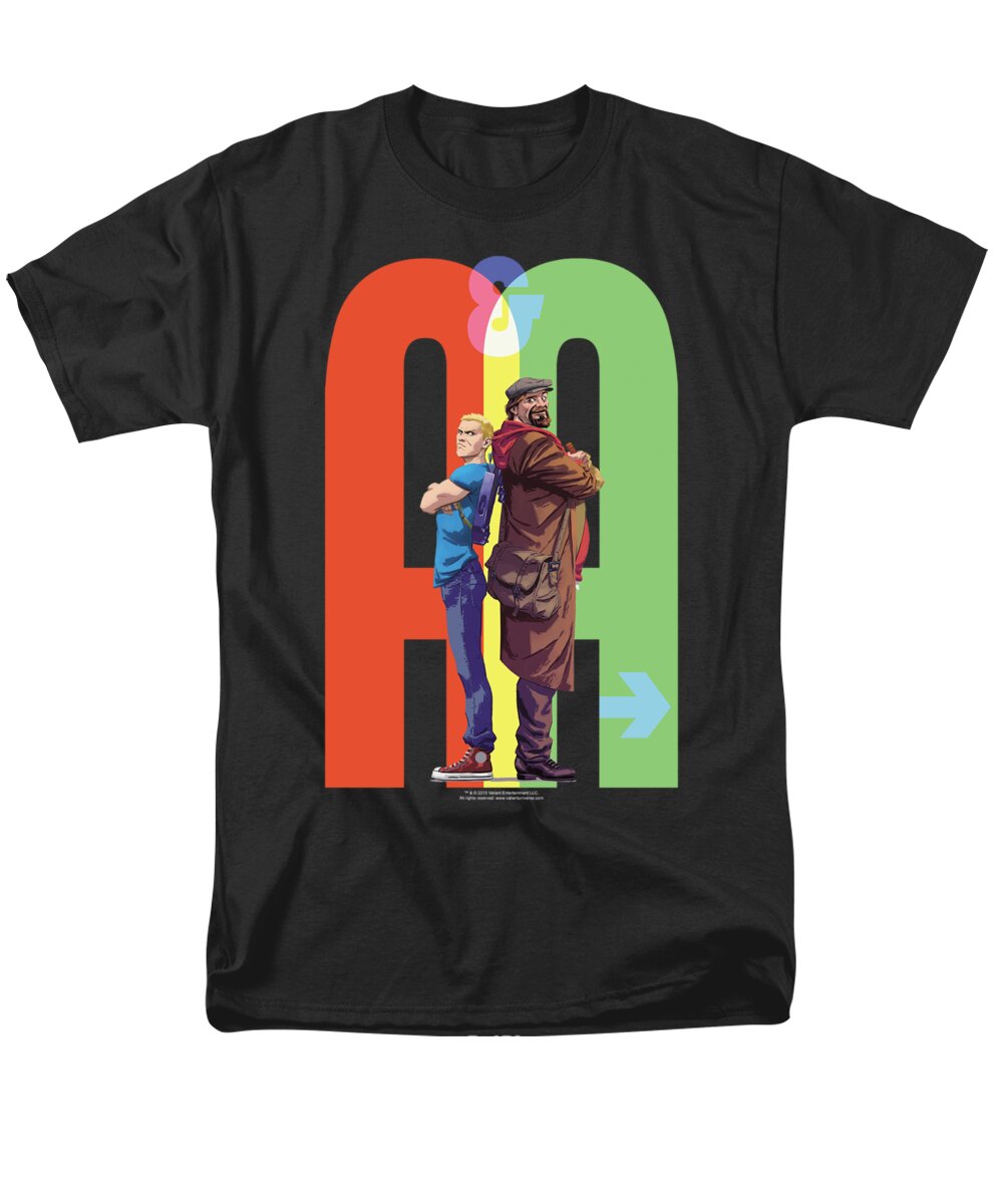  Men's T-Shirt (Regular Fit) featuring the digital art Archer And Armstrong - Back To Bak by Brand A