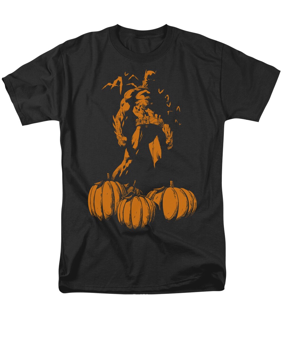 Batman Men's T-Shirt (Regular Fit) featuring the digital art Batman - A Bat Among Pumpkins by Brand A