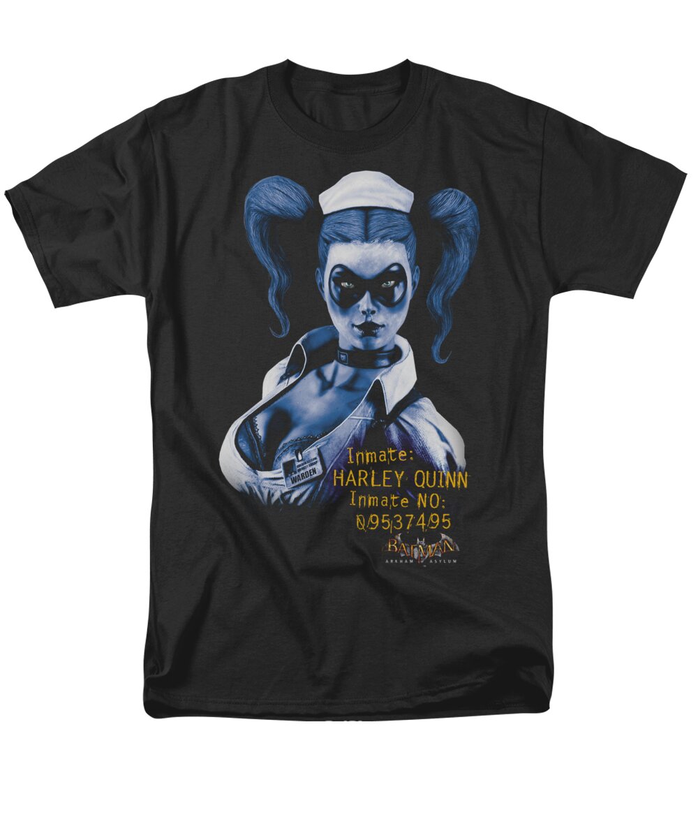 Arkham Asylum Men's T-Shirt (Regular Fit) featuring the digital art Batman Aa - Arkham Harley Quinn by Brand A