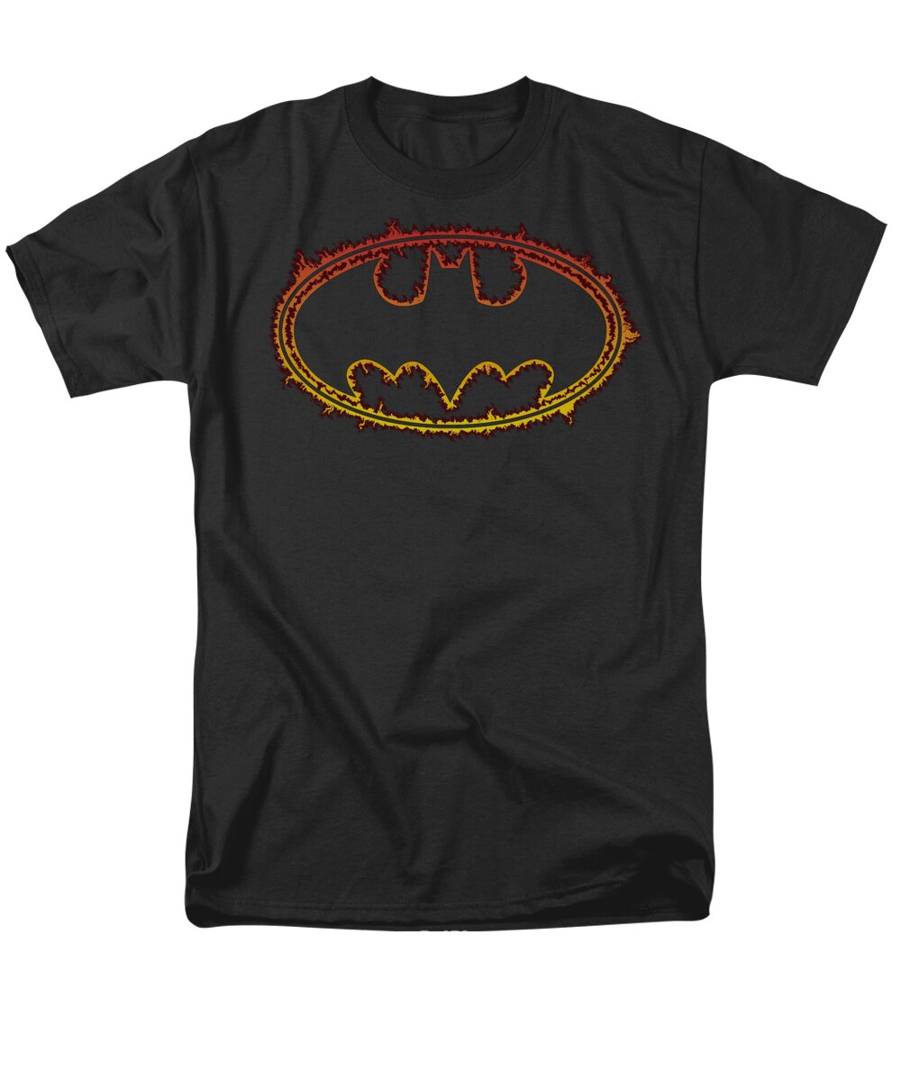 Batman Men's T-Shirt (Regular Fit) featuring the digital art Batman - Flame Outlined Logo by Brand A