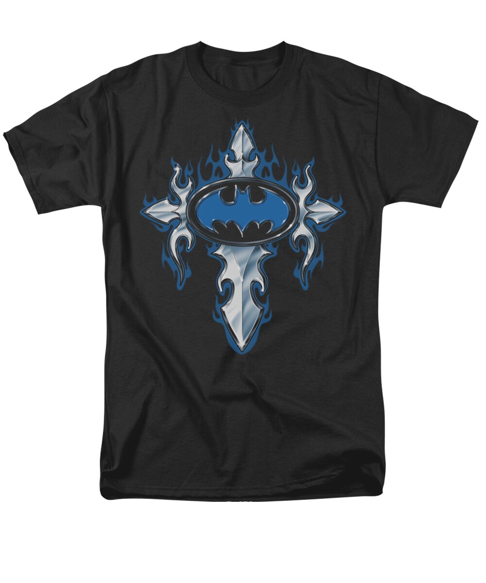 Batman Men's T-Shirt (Regular Fit) featuring the digital art Batman - Gothic Steel Logo by Brand A