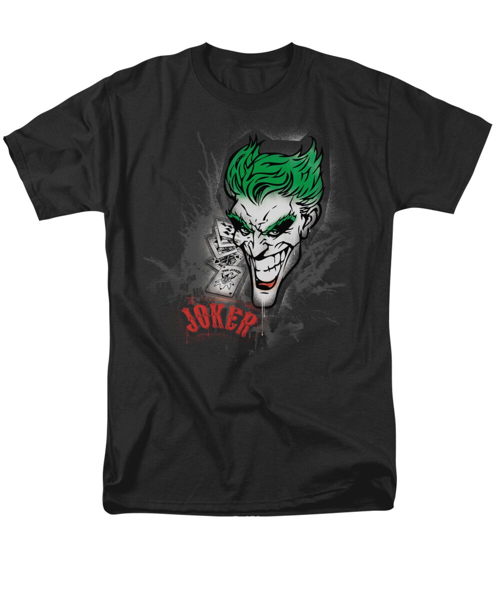 Batman Men's T-Shirt (Regular Fit) featuring the digital art Batman - Joker Sprays The City by Brand A