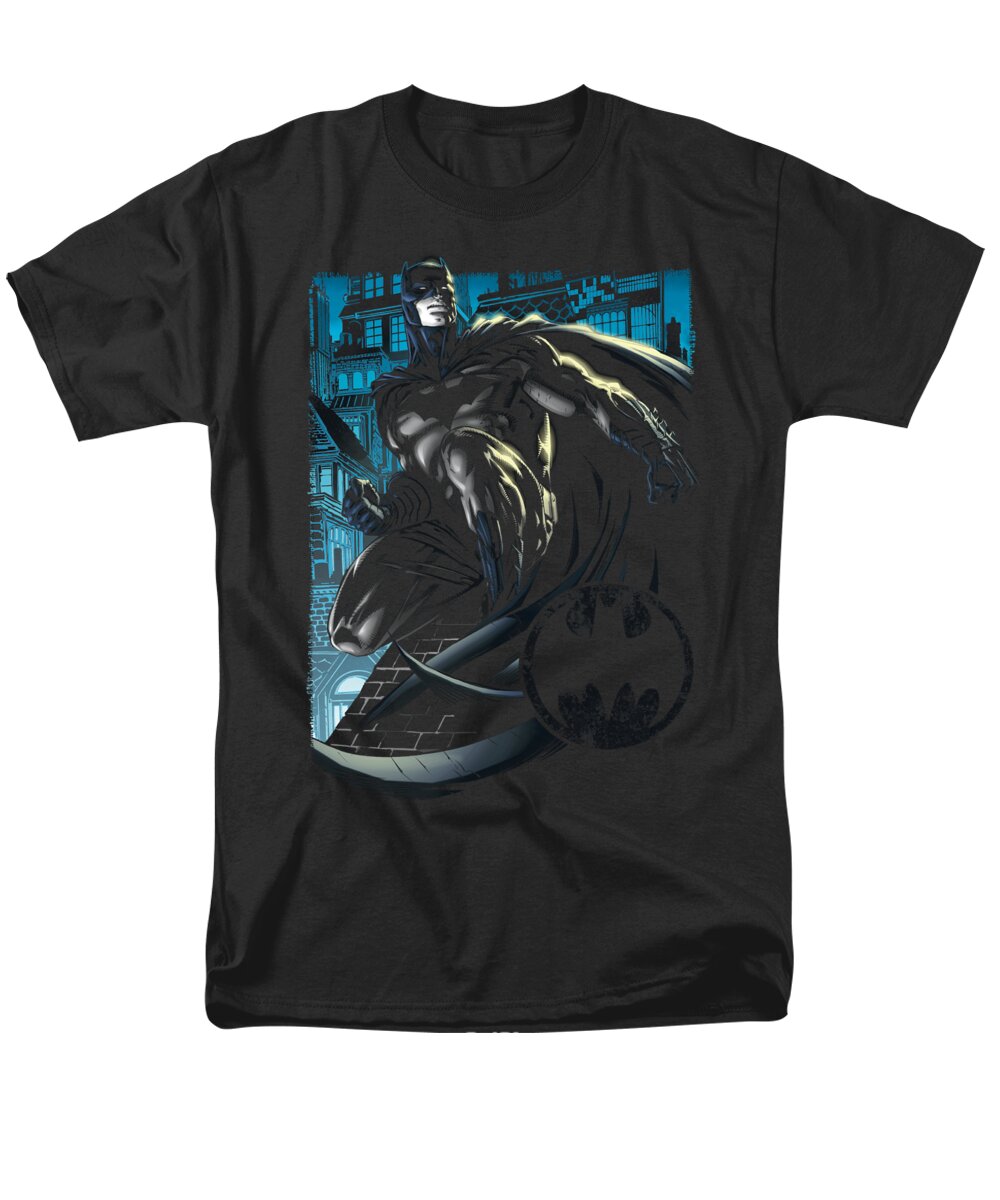  Men's T-Shirt (Regular Fit) featuring the digital art Batman - Knight Falls In Gotham by Brand A