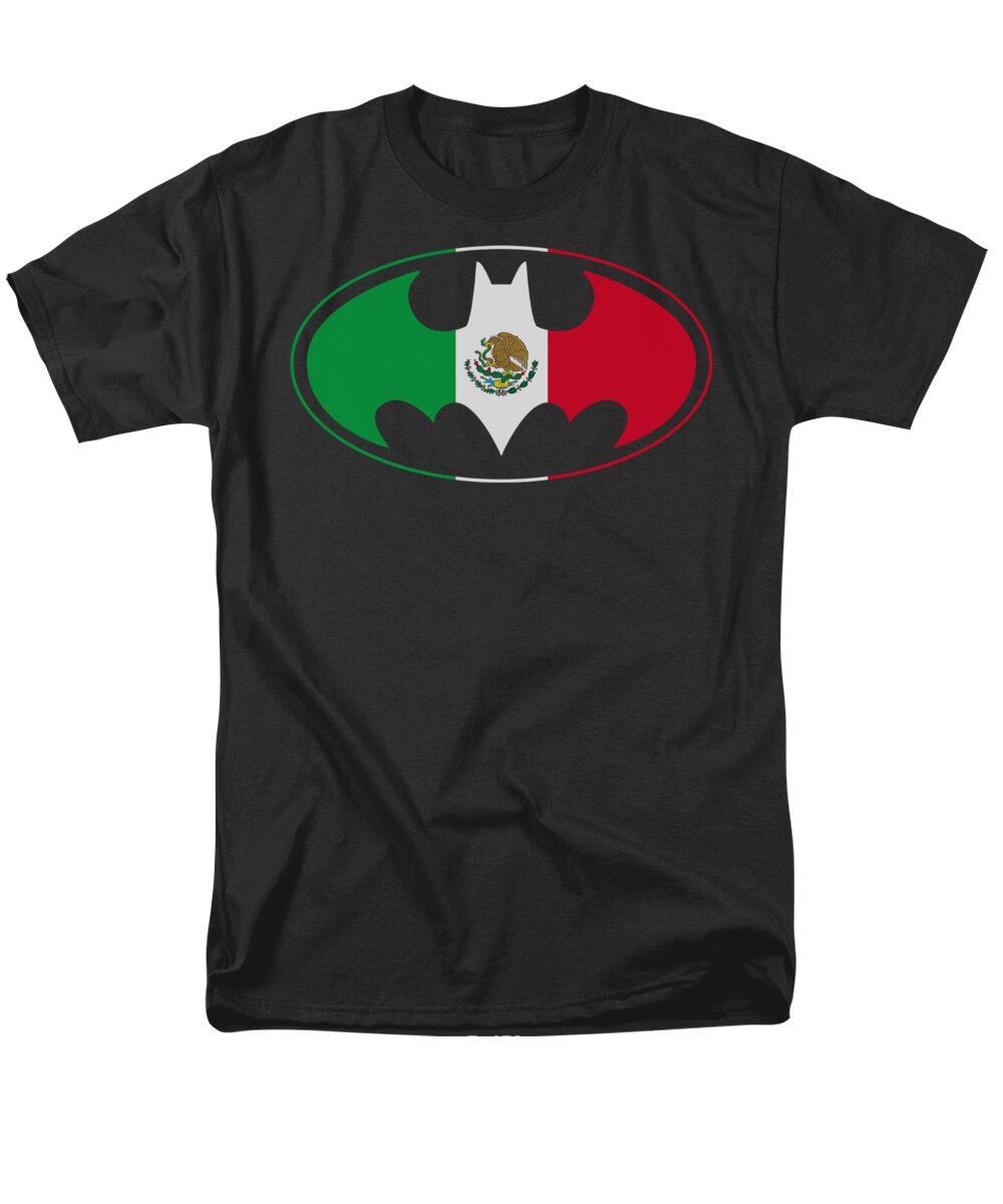 Batman Men's T-Shirt (Regular Fit) featuring the digital art Batman - Mexican Flag Shield by Brand A