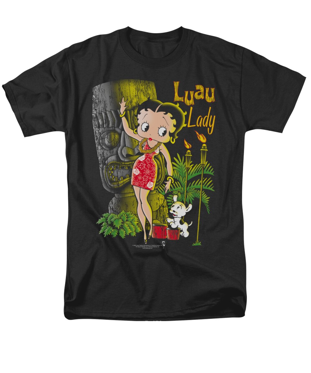 Betty Boop Men's T-Shirt (Regular Fit) featuring the digital art Boop - Luau Lady by Brand A