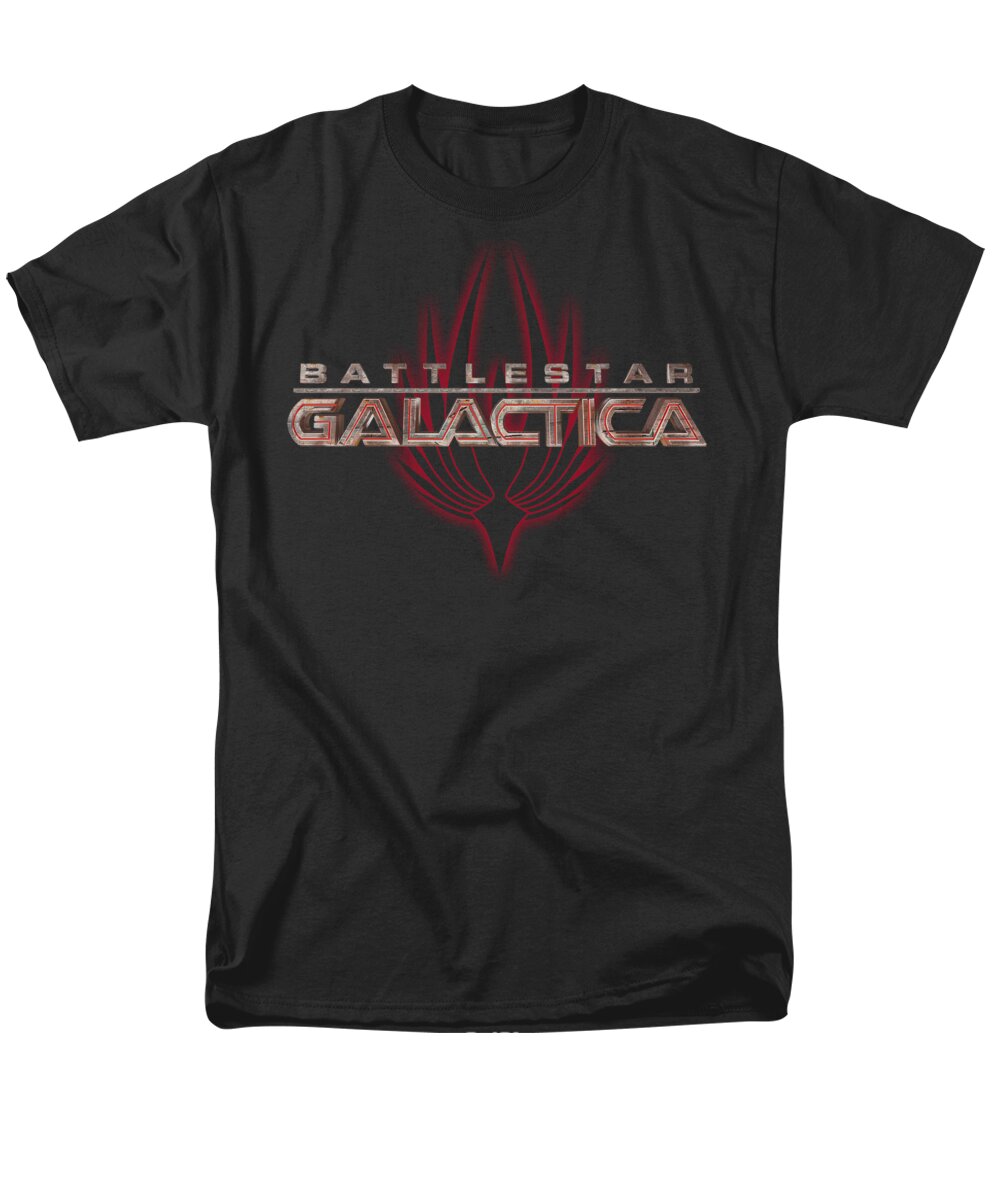 Battlestar Men's T-Shirt (Regular Fit) featuring the digital art Bsg - Logo With Phoenix by Brand A