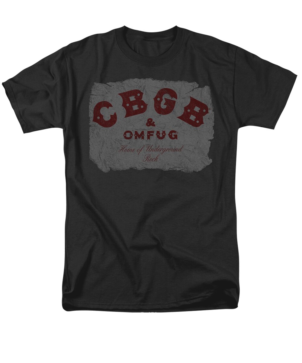  Men's T-Shirt (Regular Fit) featuring the digital art Cbgb - Crumbled Logo by Brand A