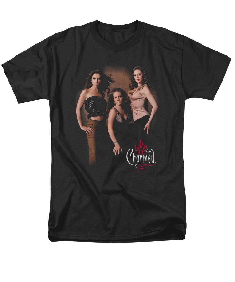 Charmed Men's T-Shirt (Regular Fit) featuring the digital art Charmed - Three Hot Witches by Brand A