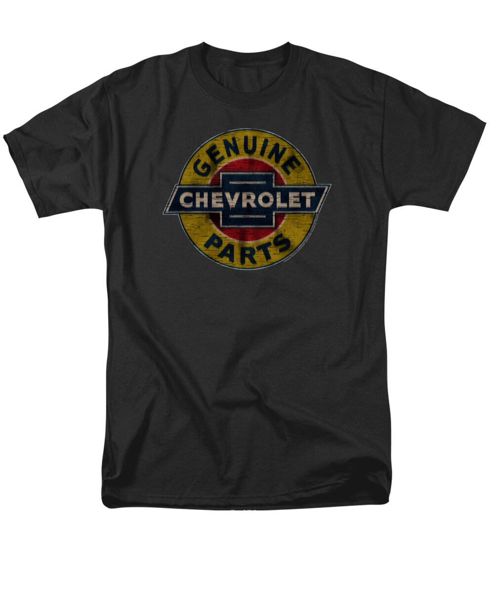  Men's T-Shirt (Regular Fit) featuring the digital art Chevrolet - Genuine Chevy Parts Distressed Sign by Brand A