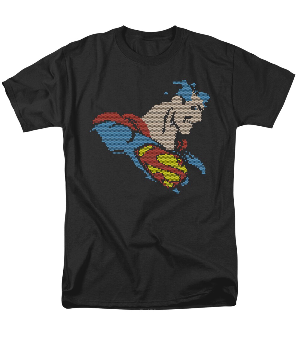 Dc Comics Men's T-Shirt (Regular Fit) featuring the digital art Dc - Lite Brite Superman by Brand A