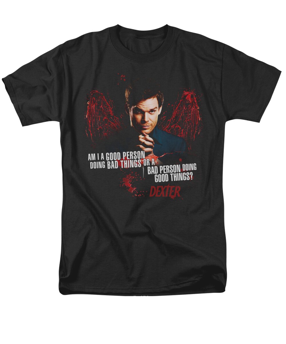Dexter Men's T-Shirt (Regular Fit) featuring the digital art Dexter - Good Bad by Brand A