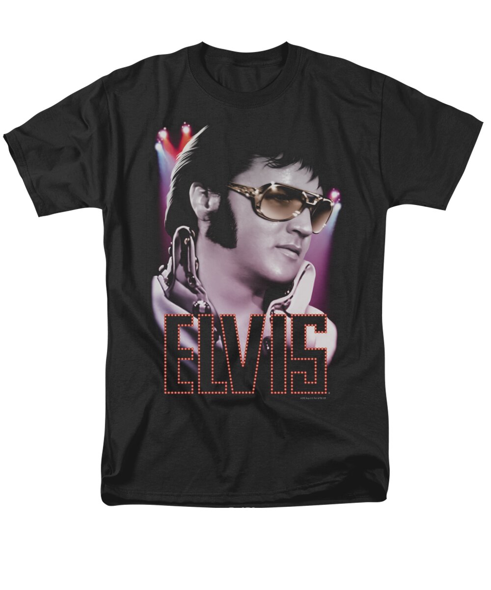 Elvis Men's T-Shirt (Regular Fit) featuring the digital art Elvis - 70's Star by Brand A