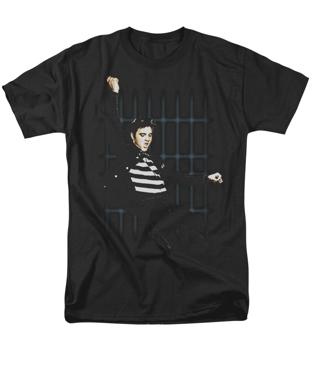  Men's T-Shirt (Regular Fit) featuring the digital art Elvis - Blue Bars by Brand A