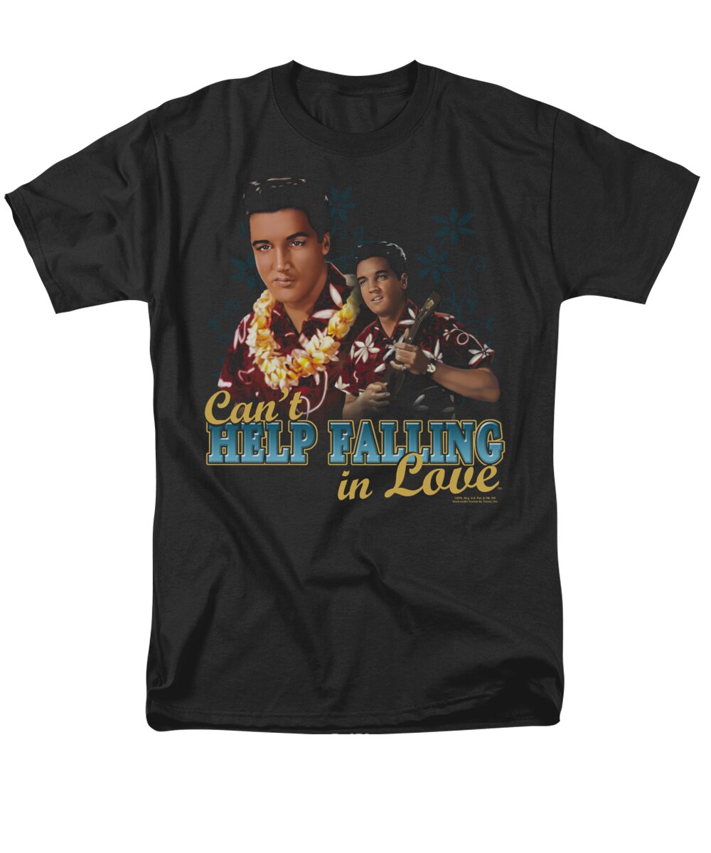 Elvis Men's T-Shirt (Regular Fit) featuring the digital art Elvis - Can't Help Falling by Brand A