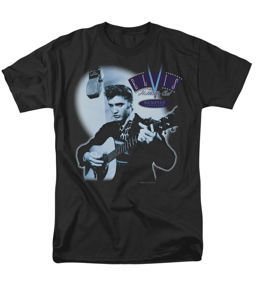 Elvis Men's T-Shirt (Regular Fit) featuring the digital art Elvis - Hillbilly Cat by Brand A