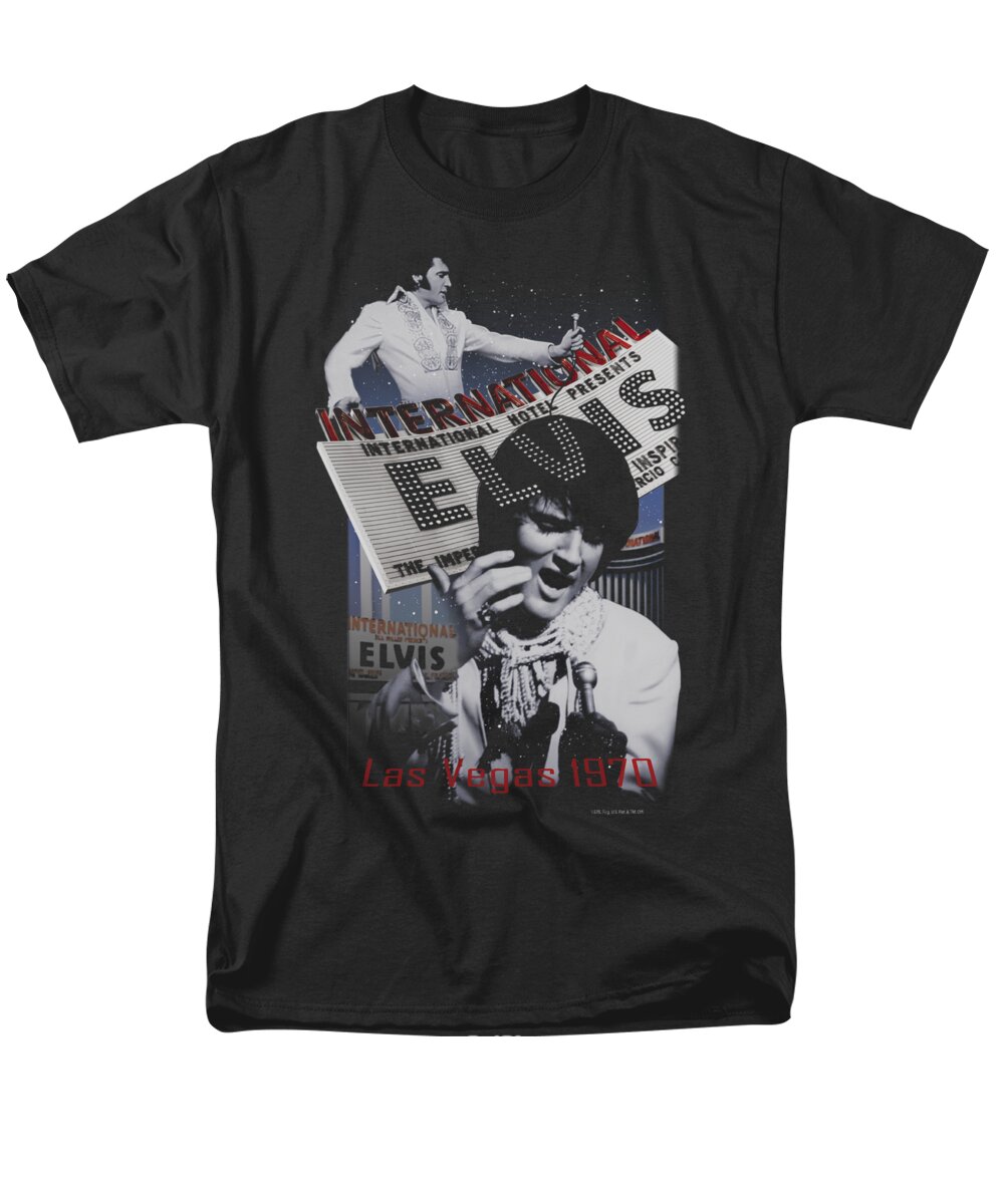 Elvis Men's T-Shirt (Regular Fit) featuring the digital art Elvis - International Hotel by Brand A