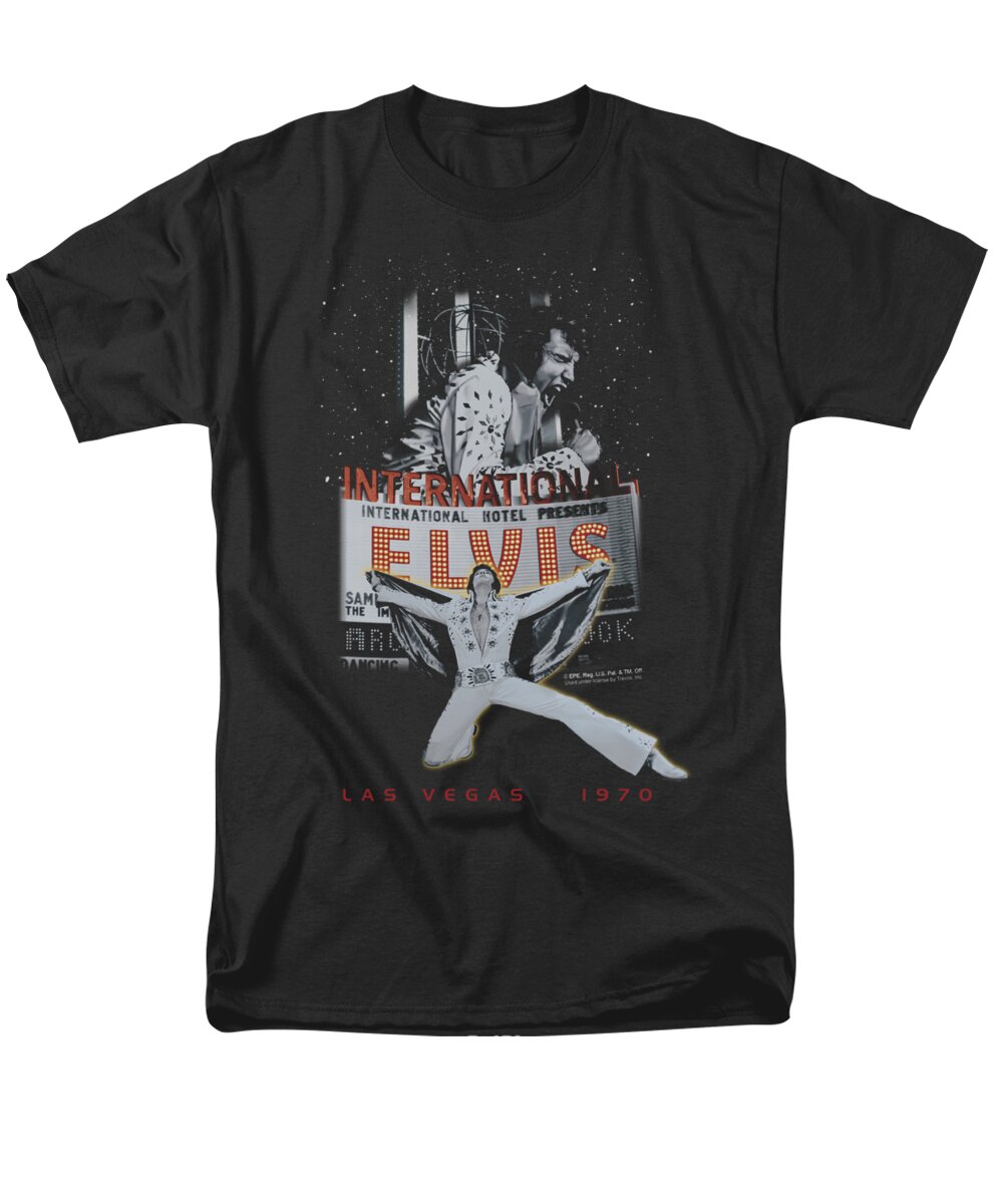 Elvis Men's T-Shirt (Regular Fit) featuring the digital art Elvis - Las Vegas by Brand A