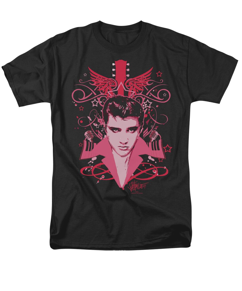 Elvis Men's T-Shirt (Regular Fit) featuring the digital art Elvis - Lets Face It by Brand A
