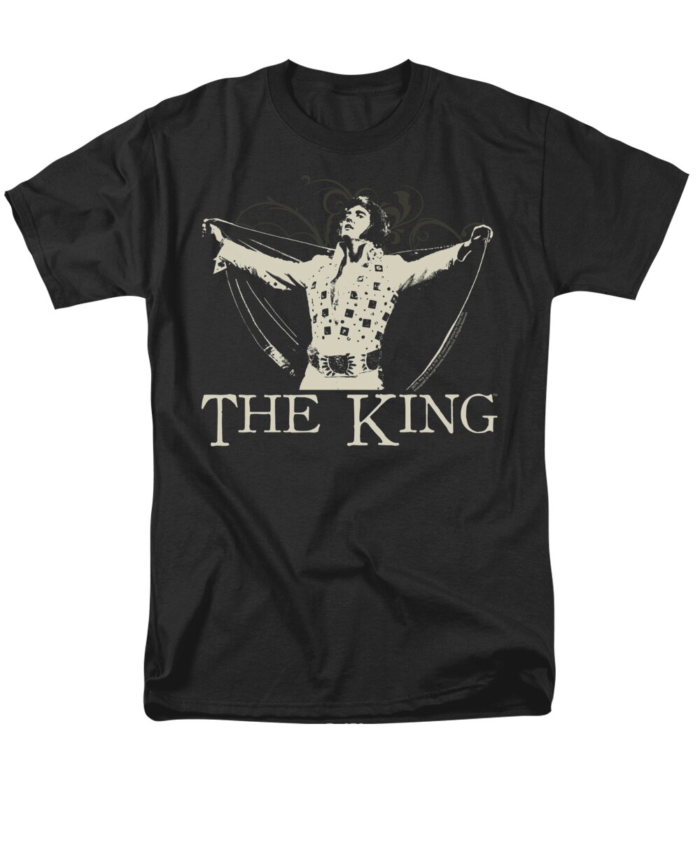 Elvis Men's T-Shirt (Regular Fit) featuring the digital art Elvis - Ornate King by Brand A