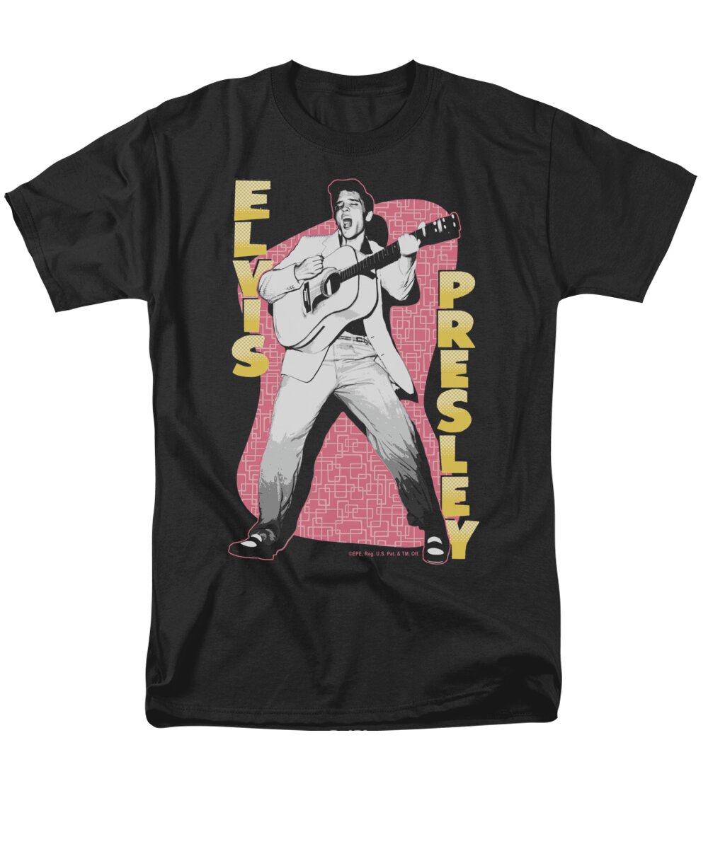 Elvis Men's T-Shirt (Regular Fit) featuring the digital art Elvis - Pink Rock by Brand A