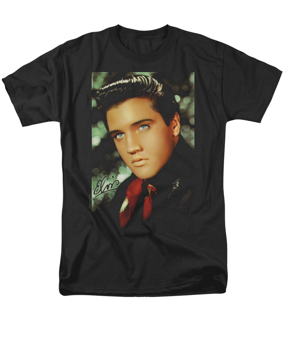  Men's T-Shirt (Regular Fit) featuring the digital art Elvis - Red Scarf by Brand A