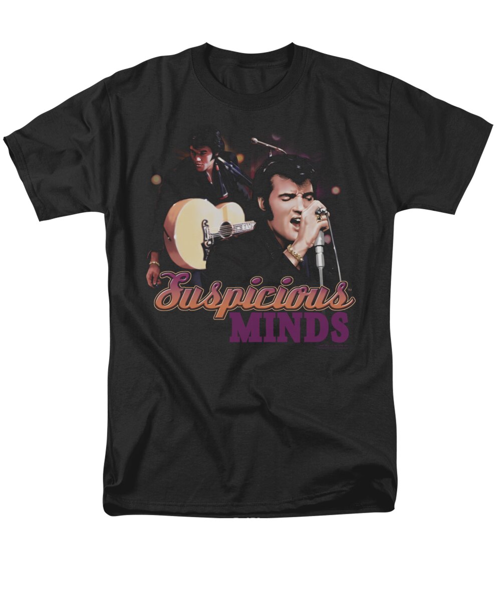 Elvis Men's T-Shirt (Regular Fit) featuring the digital art Elvis - Suspicious Minds by Brand A