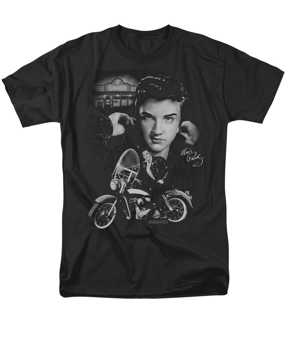  Men's T-Shirt (Regular Fit) featuring the digital art Elvis - The King Rides Again by Brand A