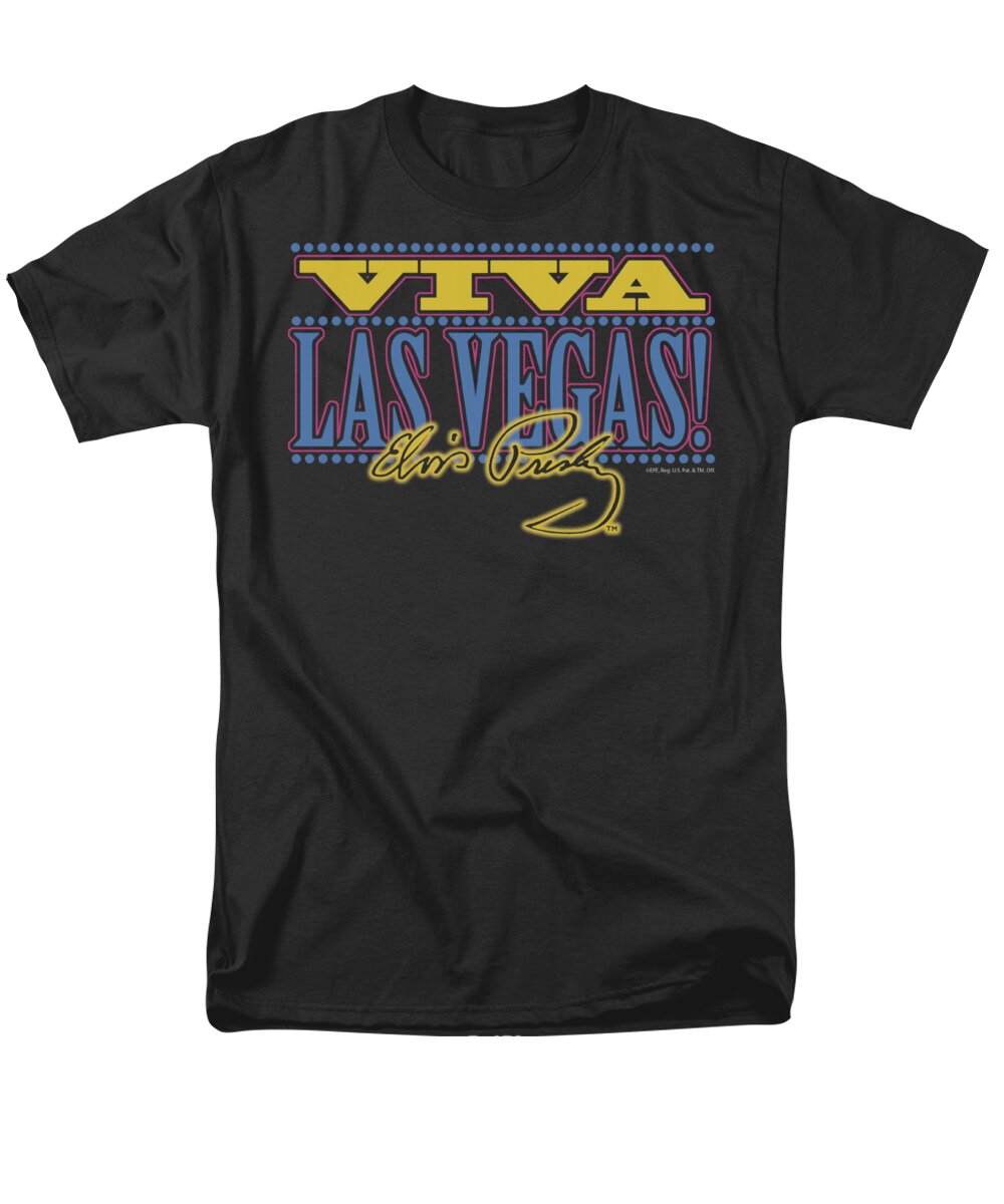 Elvis Men's T-Shirt (Regular Fit) featuring the digital art Elvis - Viva Las Vegas by Brand A