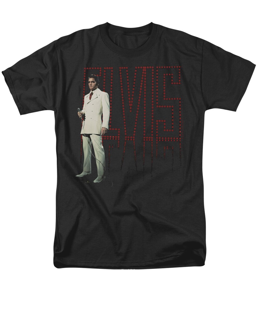 Elvis Men's T-Shirt (Regular Fit) featuring the digital art Elvis - White Suit by Brand A