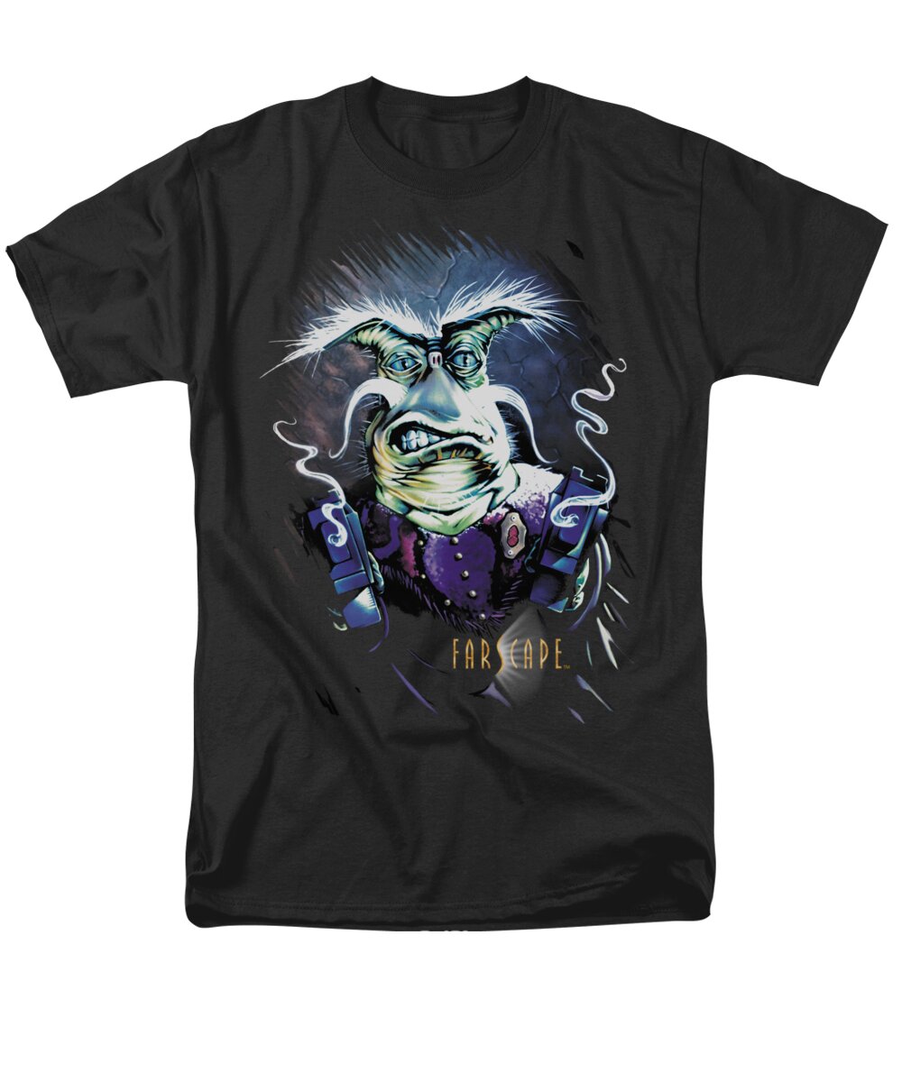 Farscape Men's T-Shirt (Regular Fit) featuring the digital art Farscape - Rygel Smoking Guns by Brand A