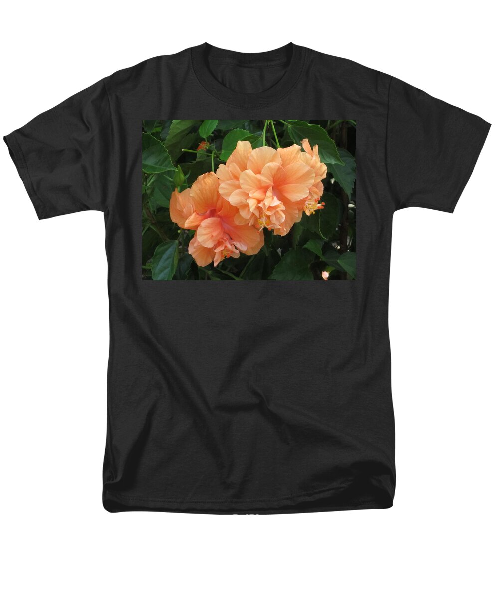 Peach Flowers Men's T-Shirt (Regular Fit) featuring the photograph Flowers in Peach by Good Taste Art
