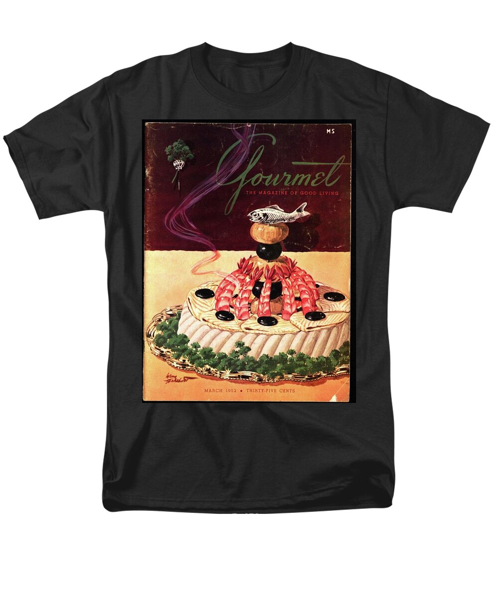 Food Men's T-Shirt (Regular Fit) featuring the photograph Gourmet Cover Illustration Of A Filet Of Sole by Henry Stahlhut