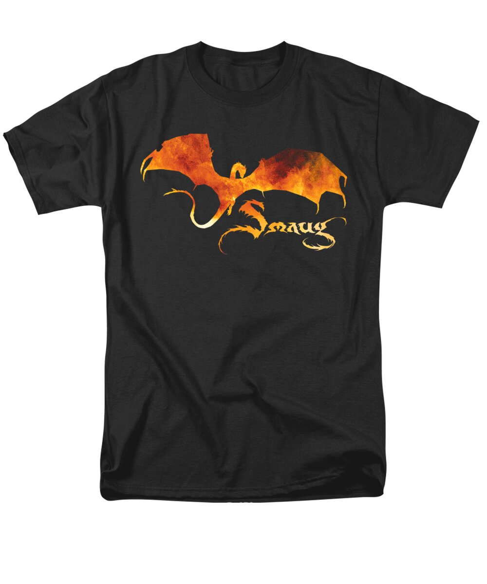  Men's T-Shirt (Regular Fit) featuring the digital art Hobbit - Smaug On Fire by Brand A