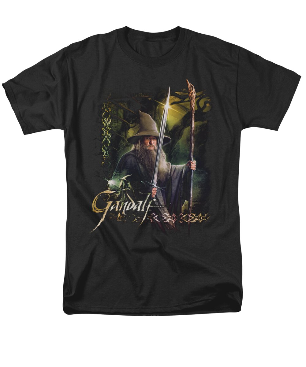 The Hobbit Men's T-Shirt (Regular Fit) featuring the digital art Hobbit - Sword And Staff by Brand A