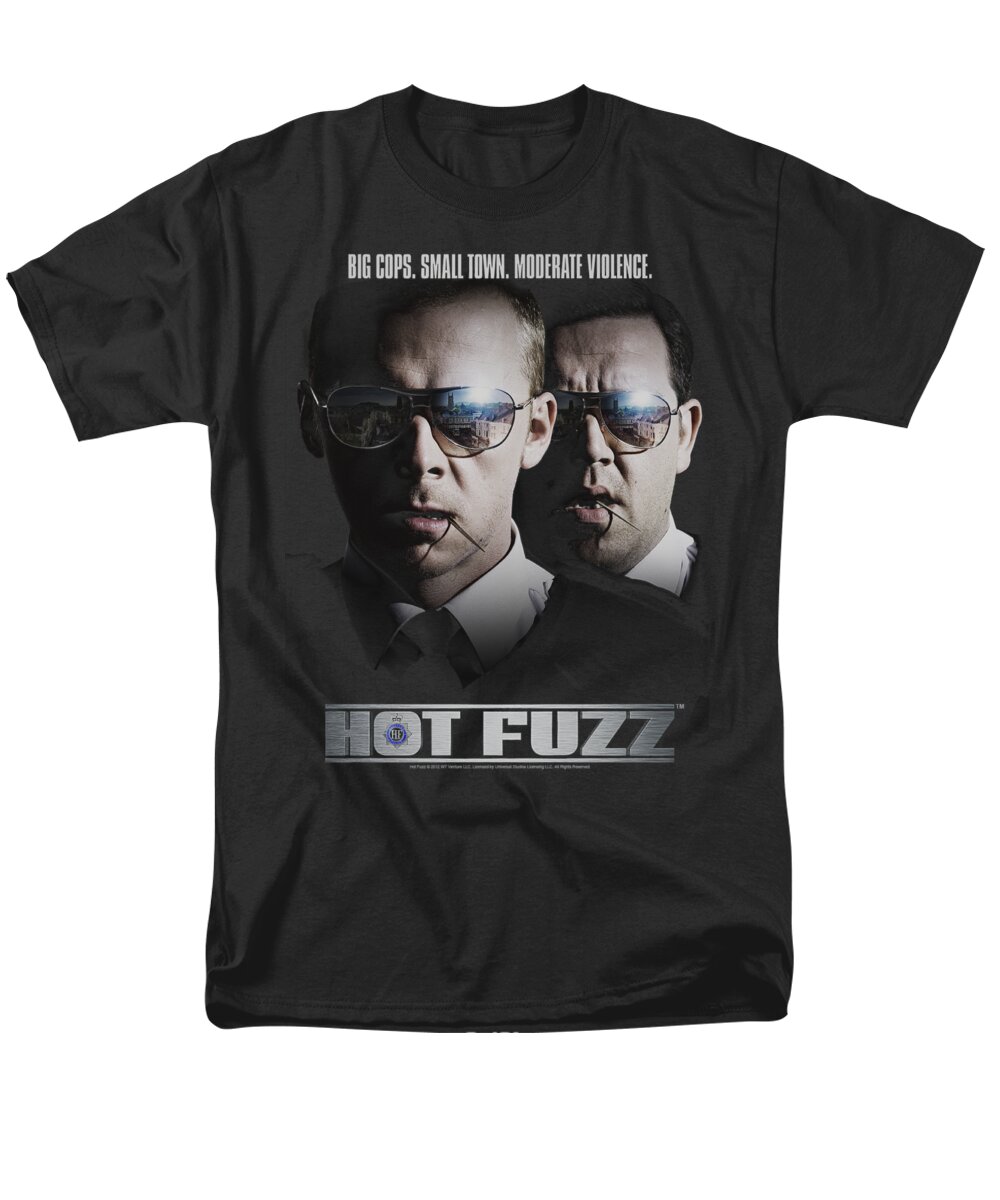 Hot Fuzz Men's T-Shirt (Regular Fit) featuring the digital art Hot Fuzz - Big Cops by Brand A